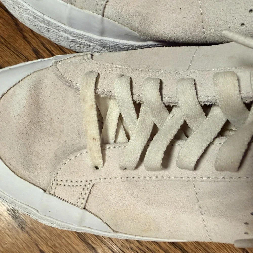 Nike SB Zoom Blazer Mid Deconstructed Suede Skate Shoes‎ Cream White Mens